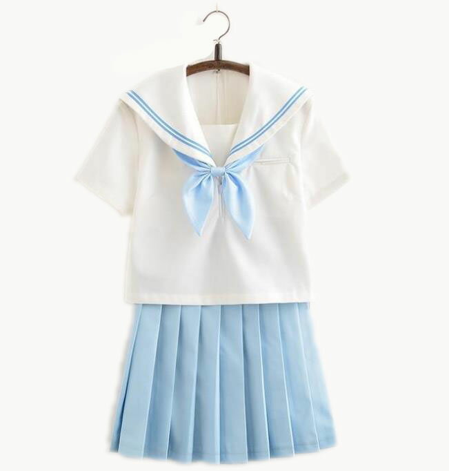 3点セット/S/M/L/XL/セーラー服/短袖/制服/学生/　ユニフォーム JK系　スカート＋上着＋蝶ネクタイ　上下セット　シャツ フリルスカート　パーティグッズ 卒業式 入学式　コスチューム 衣装