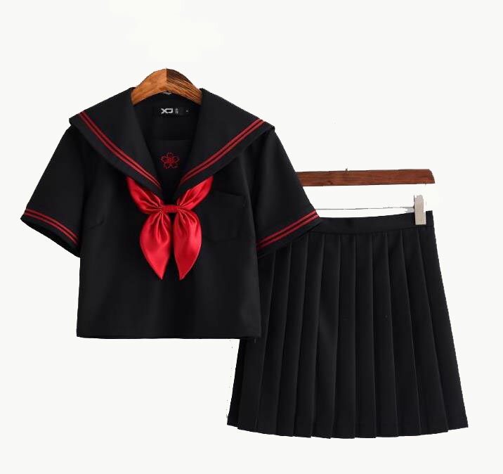 3点セット/S/M/L/XL/セーラー服/短袖/制服/学生/ ユニフォーム JK系 スカート+上着+蝶ネクタイ 上下セット シャツ フリルスカート パーティグッズ 卒業式 入学式 コスチューム 衣装