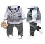 3点セット/80/90/100/110/長袖/上下セットベビースーツ/フォーマル /子供服 ベビーフォーマル 男の子 ンパース 新生児 幼児 結婚式 七五三 卒園式 入園式 出産祝い 記念日 撮影/ストライプ 縞 パンツ シャツ ベスト 韓国風服