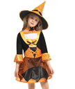 /M/L/XL/2点セット/女の子/子供 祭り衣装 ハロワイン カボチャ 魔女 ウィッチ 悪魔 小悪魔 コスプレ 仮装 女の子 ワンピース 子ども キッズダン...