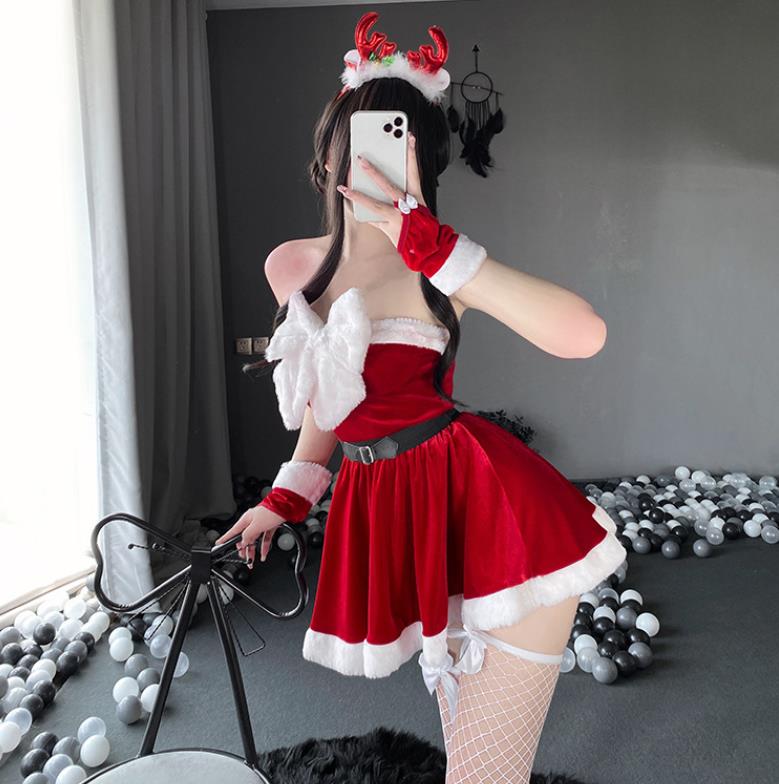 新作 サンタ レディース コスプレ メイド服 コスチューム 文化祭 学園祭 衣装 仮装 ハロウィン クリスマス 写真 舞台 演出 ワンピース セット 可愛い 女...