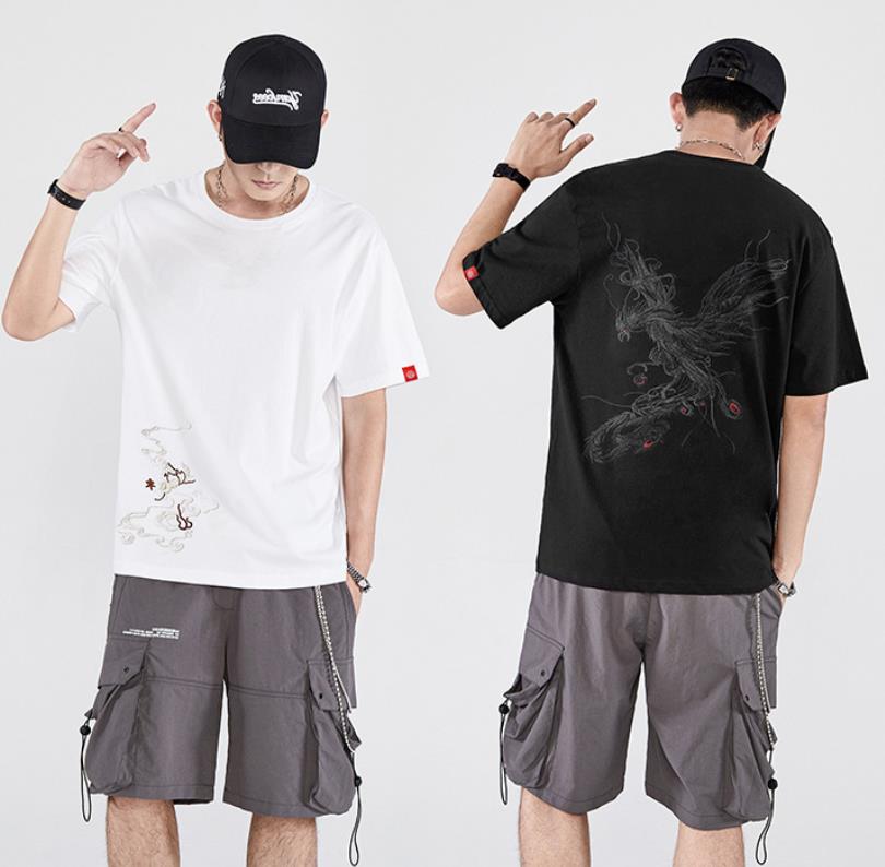 樂天商城 - 刺繍Tシャツ/メンズ/ カップル/レディース/綿/普段着/Tシャツ/ トップス /無地 /ストレッチ/半袖 /大きいサイズ/ゆったり/丸首/夏物/ 大人 おしゃれ 10代 20代 30代 40代/綿100％