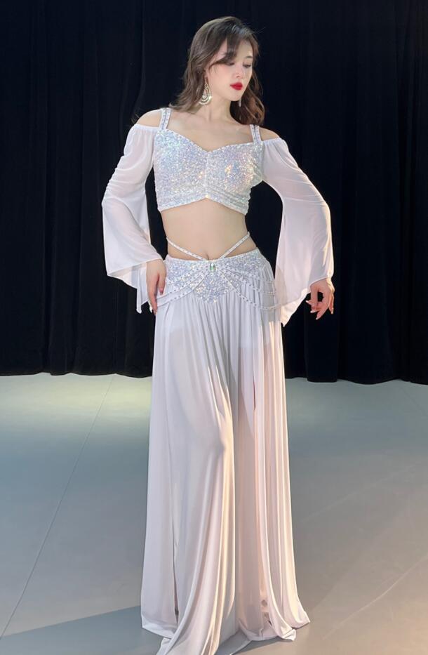 10色/ベリーダンス衣装/上下セット/3点セット/ベリーダンス衣装/ フリンジ /スパンコール クラーデション/コスチューム / レディース/ 社交ダンス/ダン...