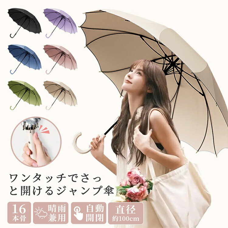 ＼超人気商品／長傘 日傘 雨傘 晴雨兼用 16本骨 自動開閉 完全遮光 UVカット 撥水加工 紫外線対策 グラデーションカラー 耐風 遮熱層 遮光 プレゼント 通勤 通学 レディース メンズ 2025新入荷 かぶる傘