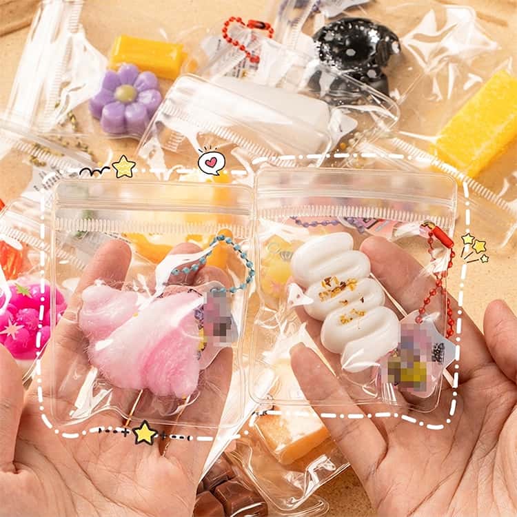 9個セット ミニスクイーズ キーホルダー バッグチャーム 食べ物 スクイーズキーホ...