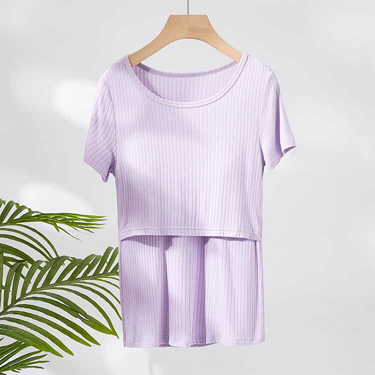 マタニティ Tシャツ 半袖 授乳口付き 授乳しやすい カットソー トップス 産前 産後...
