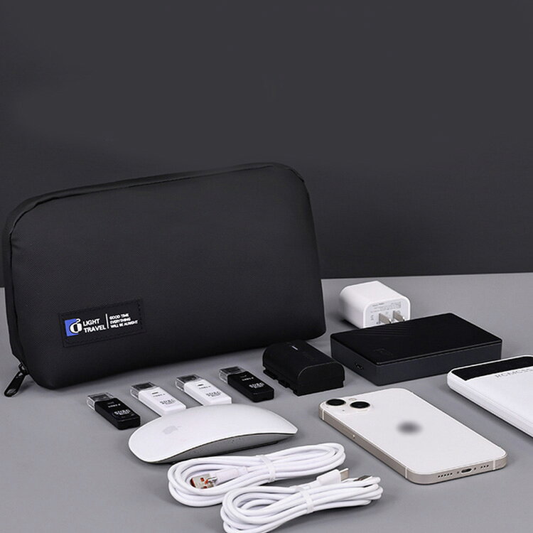 送料無料 ガジェットポーチ 薄型 大容量 ケーブル 収納ポーチ おしゃれ 自立 仕切り ガジェットケース 女性 男性 コンパクト 撥水 小物入れ ガジェット ポーチ 充電器 付属品 OA デジタル ケーブル 出張 整理 整頓 小物 収納 通勤 通学 mina-shop-10006750 minashop サンプル画像2