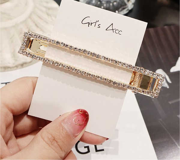 ヘアアクセサリー ヘアクリップ スクエア ストーン エレガント 華やか シンプル ゴールド ルピス