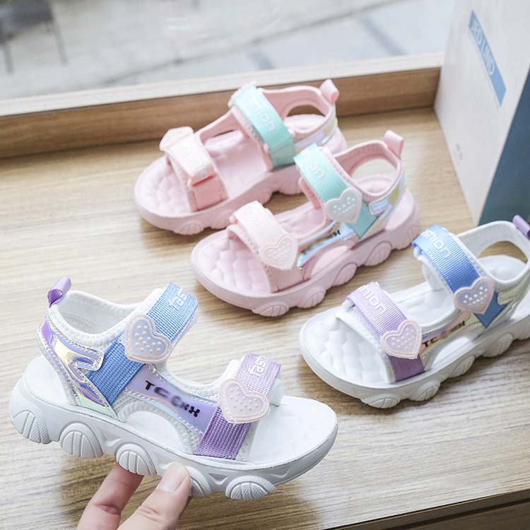 スポーツサンダル 水陸両用 女の子 キッズ プリンセスシューズ マジックテープ 滑...