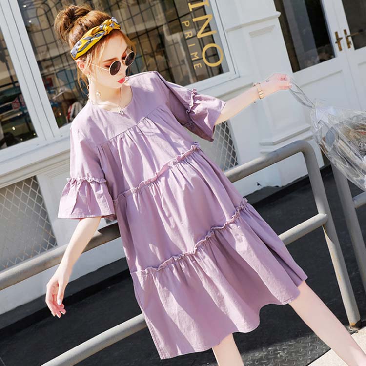 マタニティ おしゃれ 大きいサイズ ワンピ 妊婦 フレアワンピース マタニティウエア 半袖ワンピース 体型カバー 産後 シャツワンピース ゆったり ワンピース 産前 入院 授乳 春 夏 可愛い 半袖 3