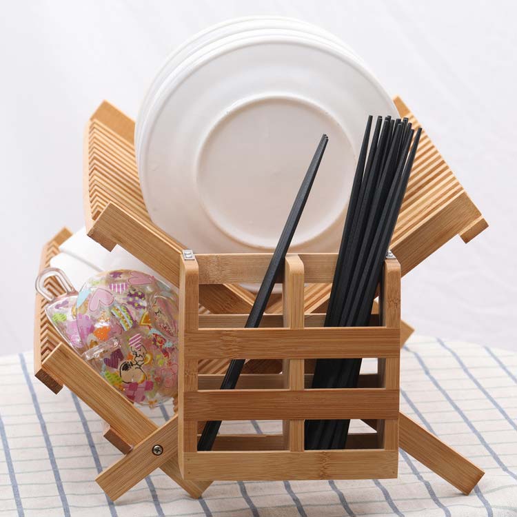 2段 皿立て キッチン用品 竹製 水切りラック...の紹介画像2