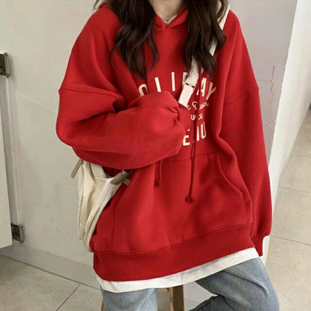 プルオーバー フーディー フード トップス フード カジュアル トレーナー オーバーサイズ 可愛い リラックス 大きいサイズ リラックス プルオーバーパーカー ゆったり レディース スウェットパーカー 長袖 春 スウェット おしゃれ パーカー mina-shop-10002749 minashop サンプル画像2