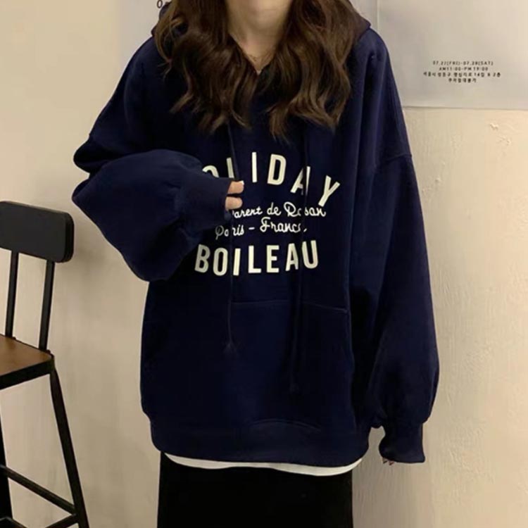 プルオーバー フーディー フード トップス フード カジュアル トレーナー オーバーサイズ 可愛い リラックス 大きいサイズ リラックス プルオーバーパーカー ゆったり レディース スウェットパーカー 長袖 春 スウェット おしゃれ パーカー mina-shop-10002749 minashop サンプル画像3