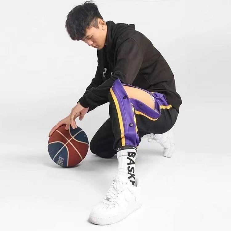 ジュニア スナップボタン ロングパンツ バスケットボールパンツ キッズ 大人 メン...