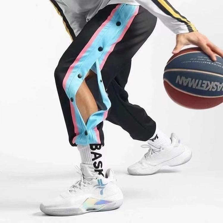 ジュニア スナップボタン ロングパンツ バスケットボールパンツ キッズ 大人 メン...