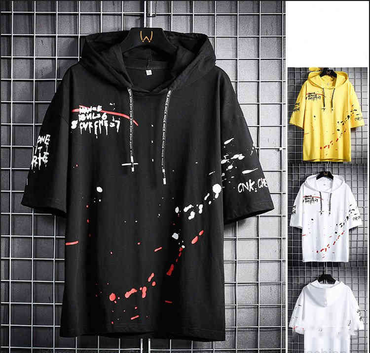 Rakuten - 夏服 メンズ 半袖 プルパーカー パーカー おしゃれ 薄手 パーカー プルオーバー フード付き 黒 白