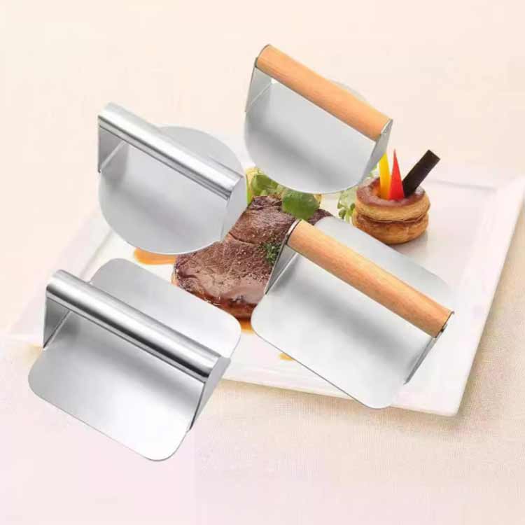 丸型 肉プレス 餃子 ステンレス製 キッチン用品 肉押え ハンバーグ ミートプレス 家庭用 グリルプレス ハンバーガープレス ハンバーガーメーカー お手入れ簡単 焼肉 業務用 調理器具 ハンバーグ ステーキ BBQ アウトドア キャンプ mina-shop-10005919 minashop サンプル画像2