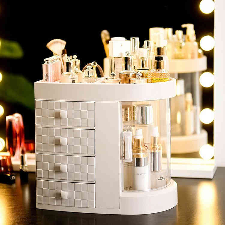 コスメ 美容 香水 メイク道具 ケアグッズ 収納ボックス メイクボックス 美容 引き出し 大容量 無地 シック ホワイトミセス 重厚感 お洒落