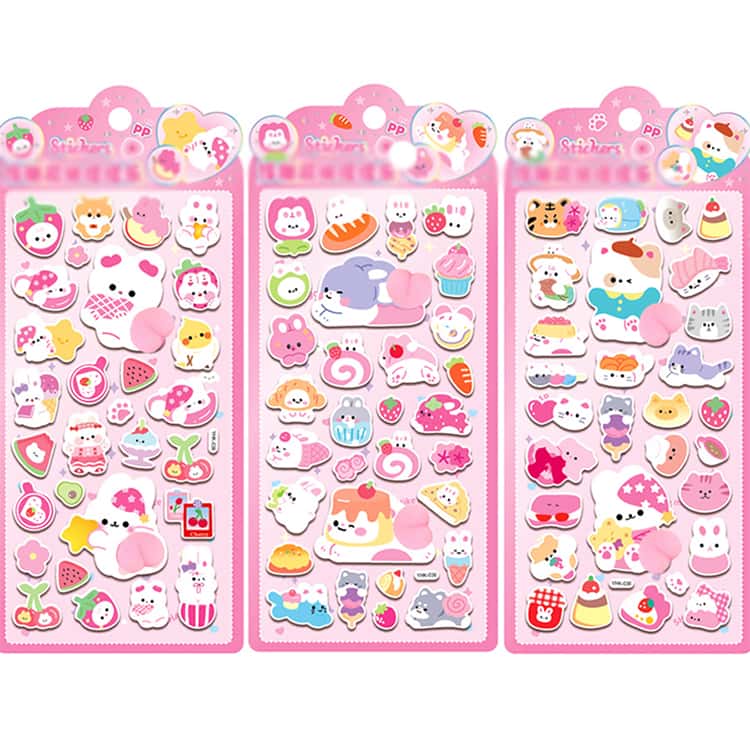 おしりぷにぷにシール 12枚セット キラキラ つやつや ぷっくりシール 3d 立体シー...