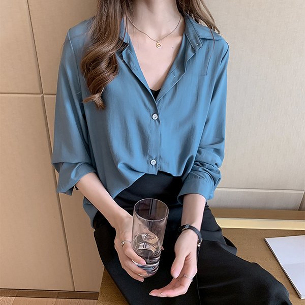 Rakuten - 韓国風 レディース 白 20代 シフォン 春服 おしゃれ 長袖 トップス オフィス 40代 きれいめ シャツ ブラウス ゆったり 着痩せ 大きいサイズ 大人 上品 通勤