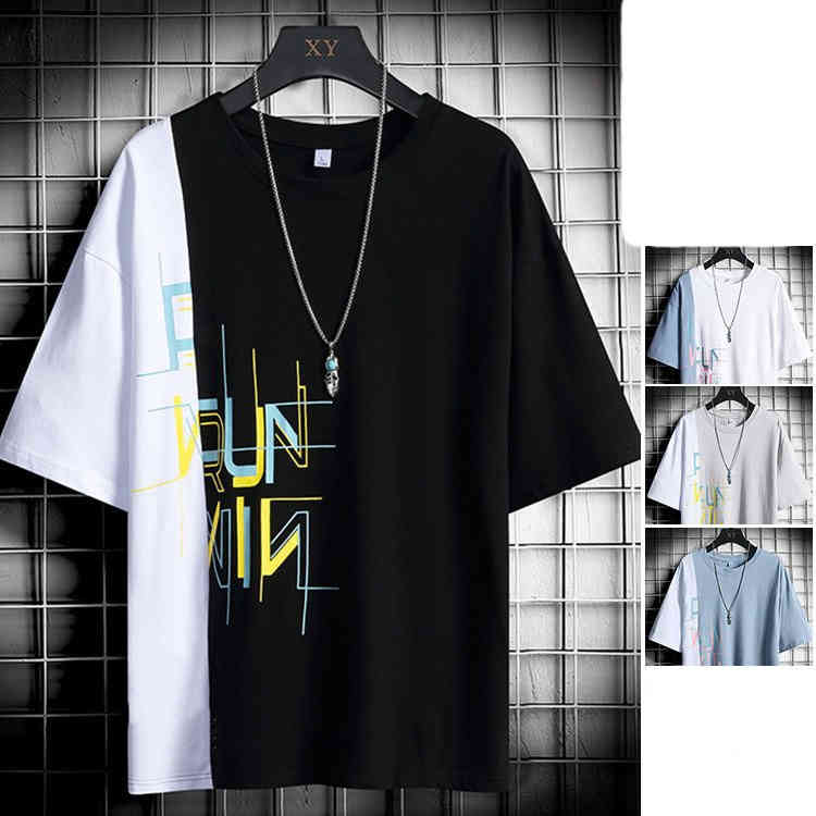 Rakuten - メンズ 切り替え Tシャツ 半袖 tシャツ 切り替え クルーネック カジュアルTシャツ 配色 半袖Tシャツ