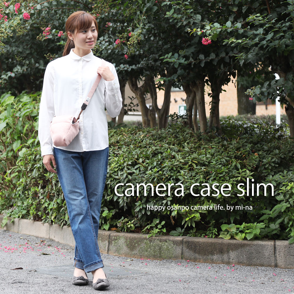 カメラケース camera case　カメラカバー MI-NA ミーナ おしゃれ かわいい 女子 一眼レフ ミラーレス 「カメラのお洋服　スリム」コーラルレディーローズ