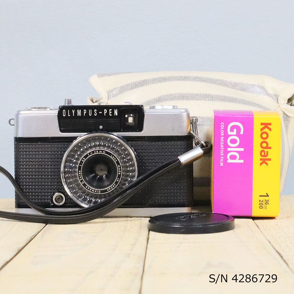 【整備済】【保証付 】 オリンパス OLYMPUS PEN EE-3 S/N 4286729 ケース・フイルム付セット フィルムカメラ フイルムカメラ 【中古】