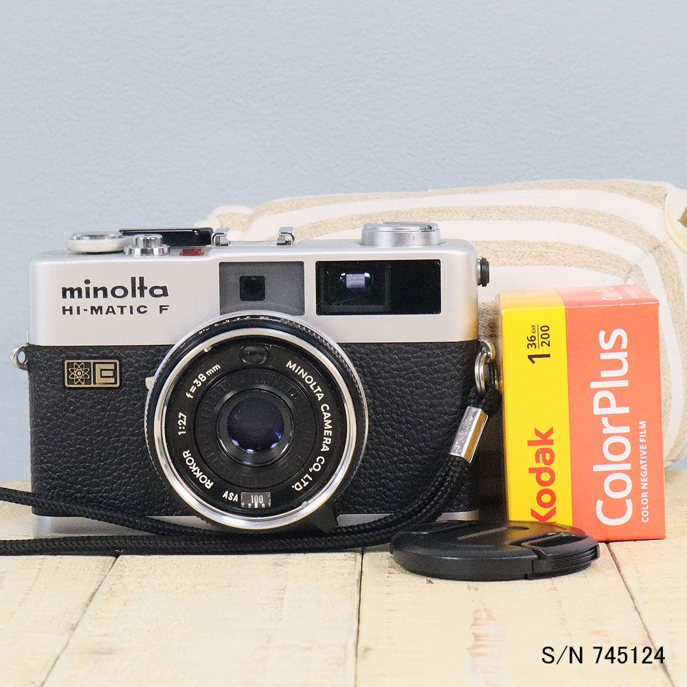 【整備済】【保証付 】　ミノルタ　minolta HI-MATIC F S/N 745124（ケース・フイルム付セット）　フィ..