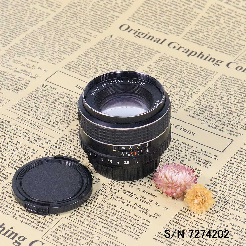 【保証付 】【中古】 オールドレンズ ペンタックス PENTAX SMC TAKUMAR 55mm F1.8 S/N 7274202 (ポーチ付)