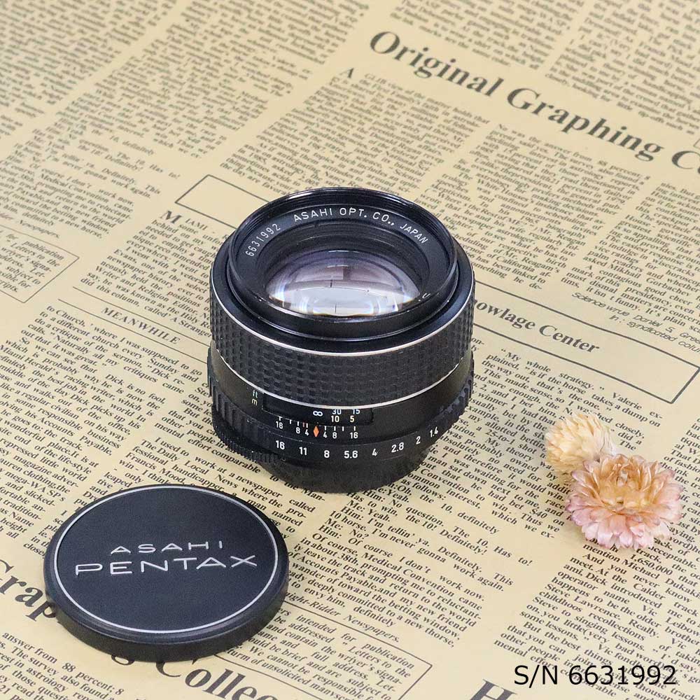 【保証付 】【中古】 オールドレンズ ペンタックス PENTAX SMC TAKUMAR 50mm F1.4 M42マウント S/N 6631992 (ポーチ付)