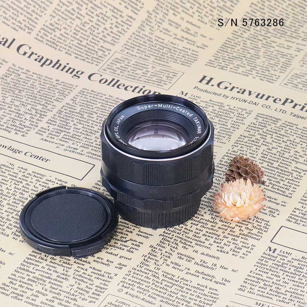 　オールドレンズ　ペンタックス PENTAX Super-Multi-Coated TAKUMAR 55mm F1.8 M42マウント S/N 5763286　(ポーチ付)
