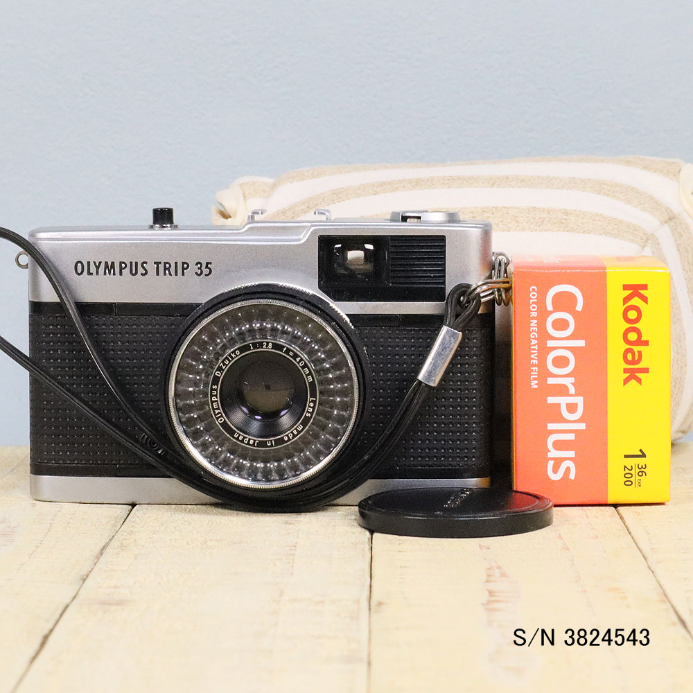 【整備済】【保証付 】　オリンパス　OLYMPUS TRIP 35　S/N 3824543（ケース・フイルム付セット）　フ..
