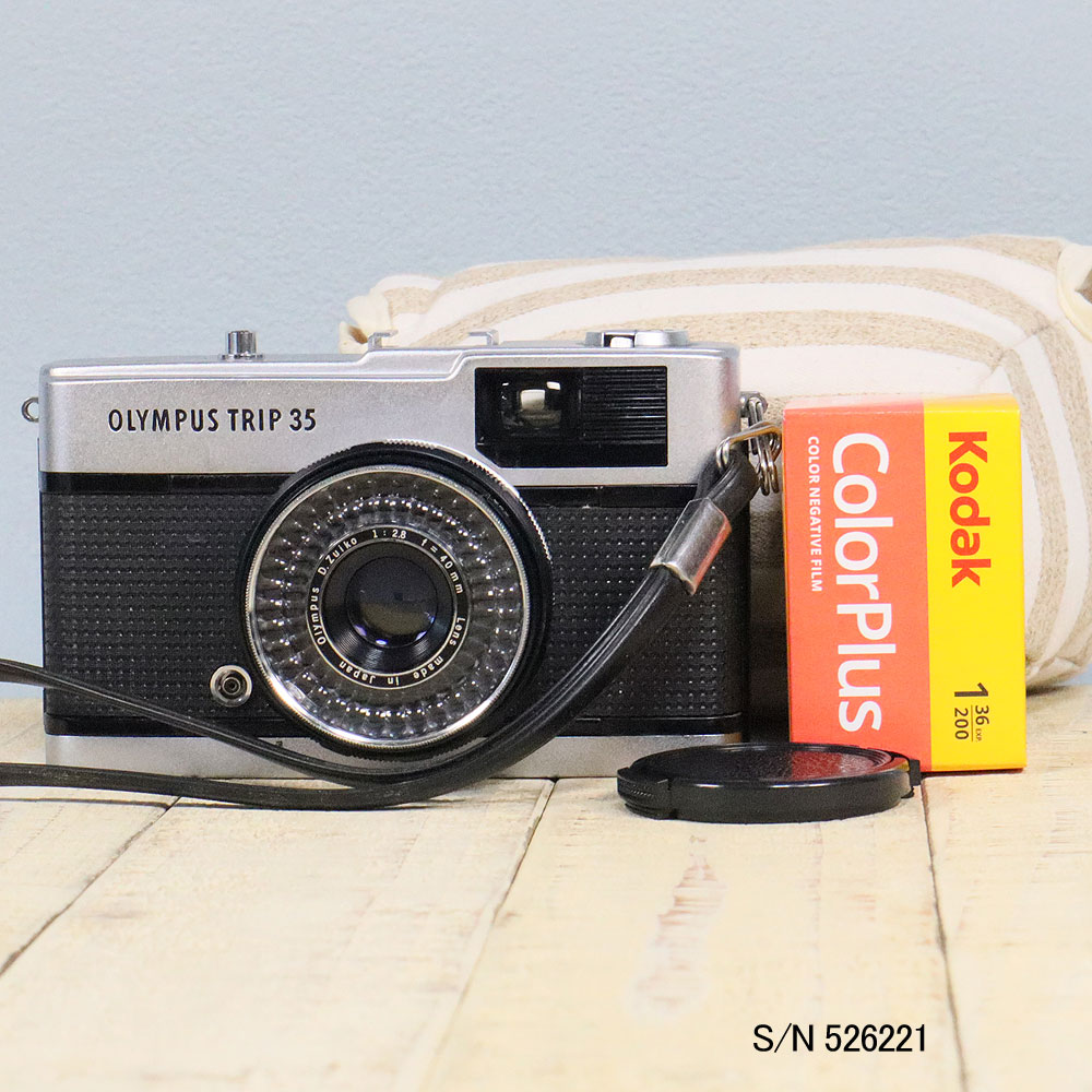 【整備済】【保証付 】 オリンパス OLYMPUS TRIP 35 S/N 526221（ケース・フイルム付セット） フィルムカメラ フイルムカメラ 【中古】