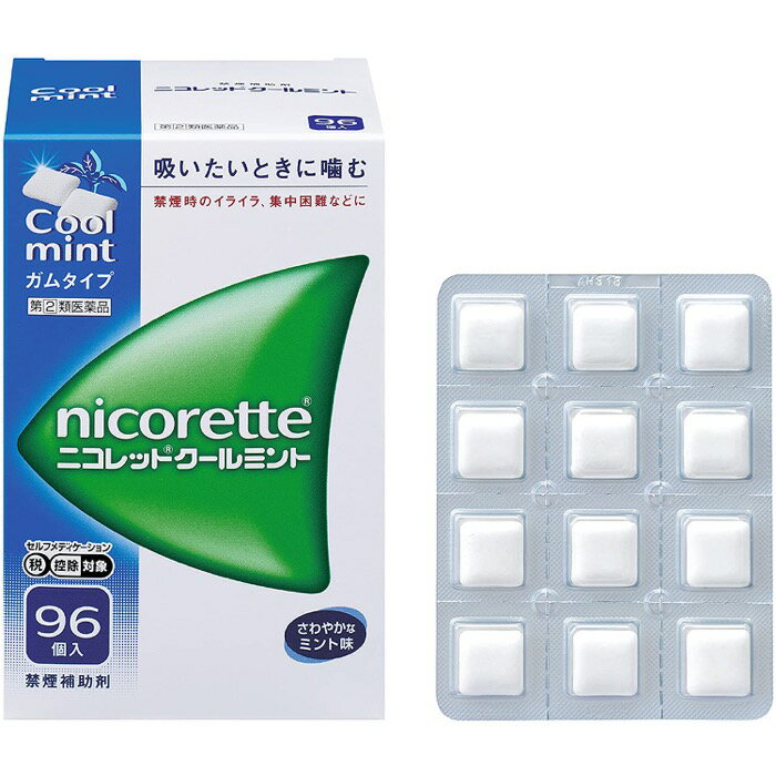 【指定第2類医薬品】ニコレットフルーティミント 96個入 ニコチン 禁煙