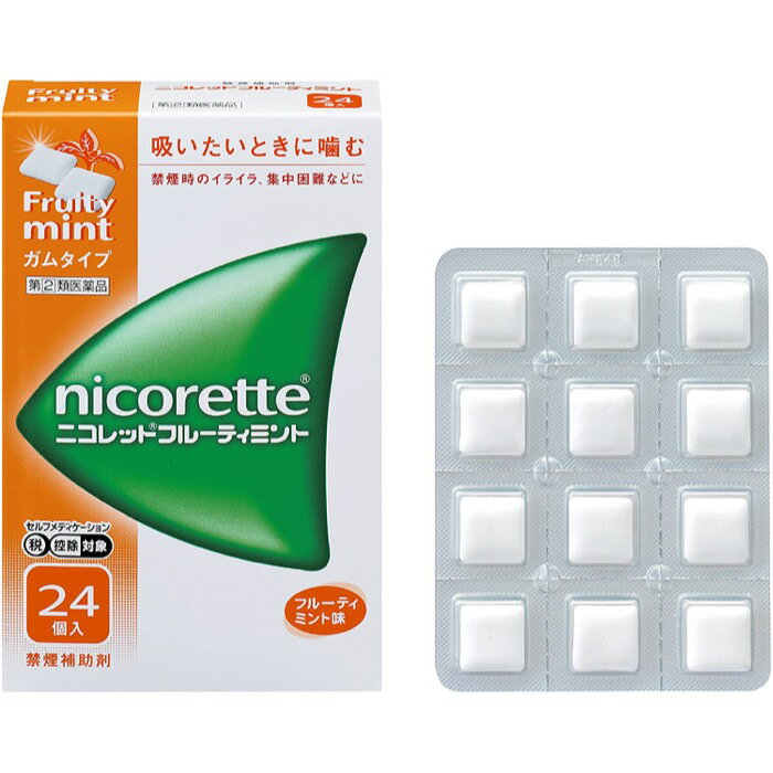 【指定第2類医薬品】ニコレットフルーティミント 24個入 ニコチン 禁煙