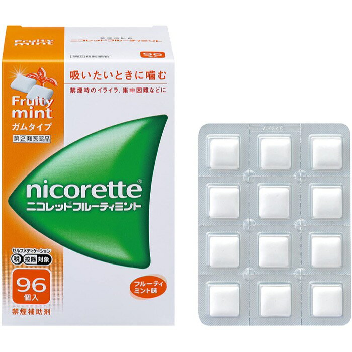 【指定第2類医薬品】ニコレットフルーティミント 96個入 ニコチン 禁煙 1