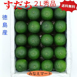 すだち　新物 ハウス【2L 】 秀品【送料無料】【1kg箱入 / 40玉前後】徳島産 産地直送すだち酢/ すだち果汁/柑橘/スダチ【北海道,沖縄は2個で送料無料】