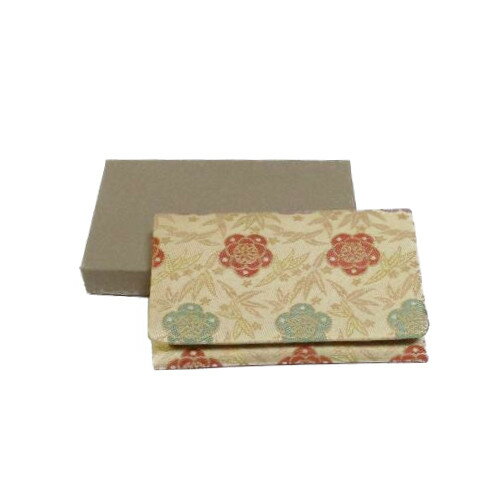 【あらいそ謹製】正絹 和風 古代裂写し 素敵小物 おとなのお洒落小物 かわいい　楽しい 名物裂_名刺入れ（185.笹竜胆梅花紋）