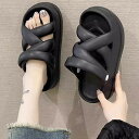 レディース 厚底サンダル 厚底ソール 軽量 サンダル オープントゥ 脚長効果 靴 砂浜 ビーチサンダル 身長アップ 夏 サンダル厚底 アウトドア おしゃれ カジ...