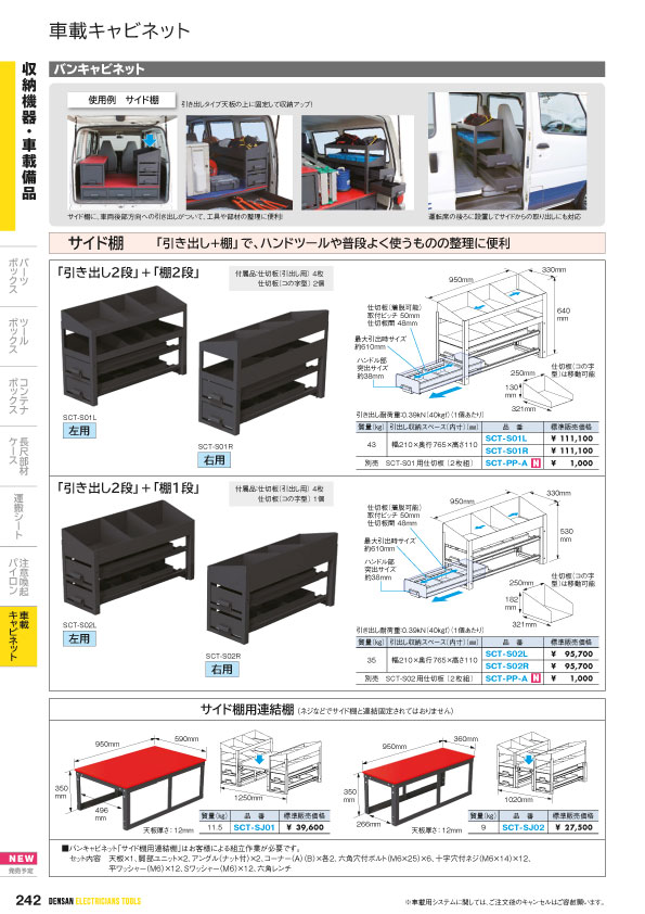 バンキャビネット（サイド棚）　SCT-S01L　【車載用機材収納システム】 3