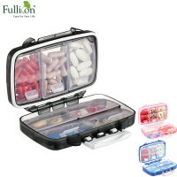 Fullicon7仕切り防湿ピルケース(薬収納ケース 携帯用薬ケース 薬の管理 旅行用薬ケース ピルオーガナイザー 防湿機能付きケース 薬の保管 薬の品質保持 日常薬ケース 薬の整理 湿気対策 薬の持ち運び 薬の保護 多機能ピルケース)