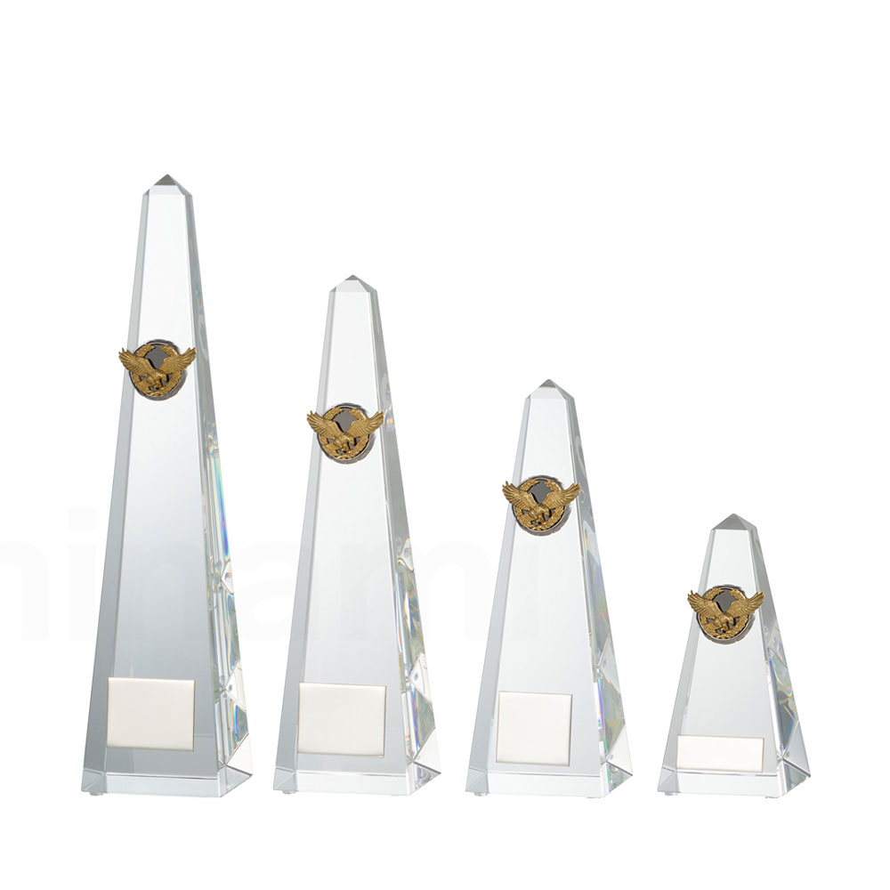 表彰クリスタル CM406 ガラス製 【化粧箱入り】【レーザー彫刻名入れ無料】 南九州トロフィー