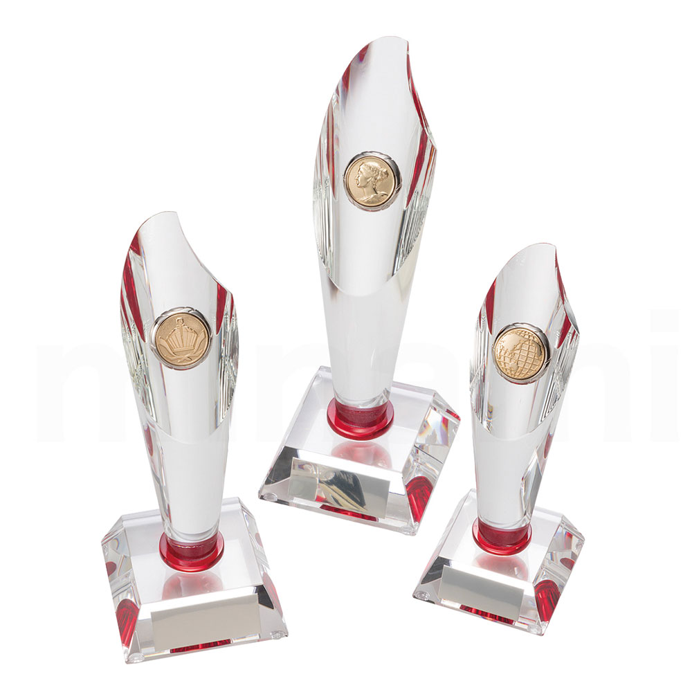 表彰クリスタル CMV402 ガラス製 【化粧箱入り】【レーザー彫刻名入れ無料】 南九州トロフィー