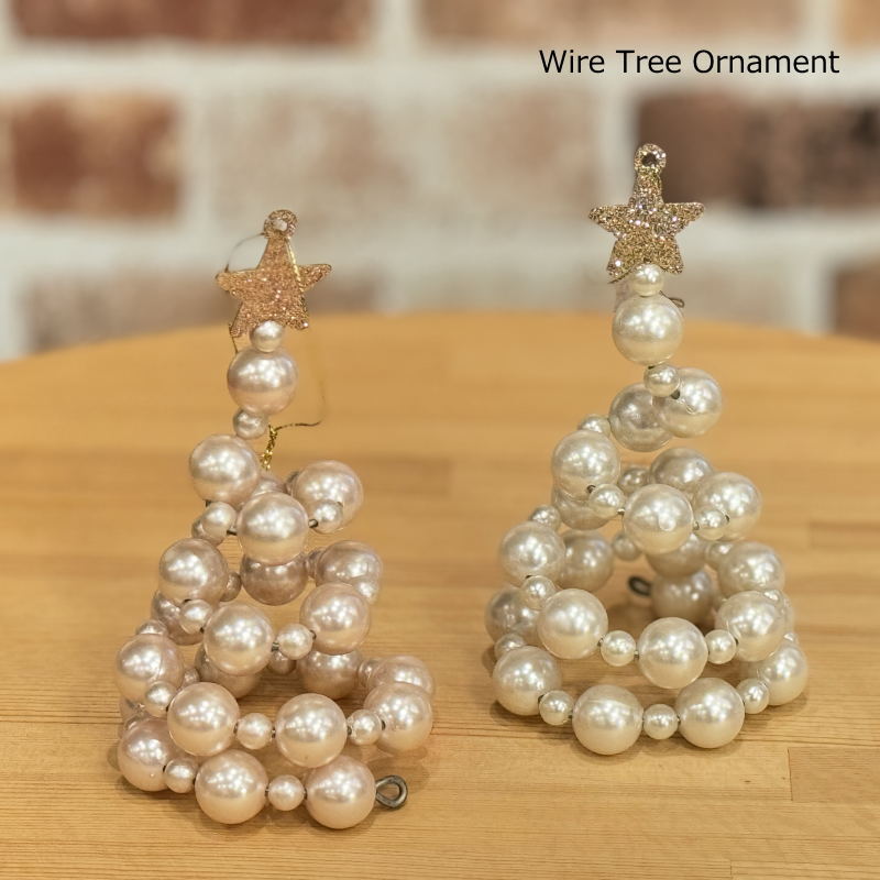 クリスマスオーナメント ワイヤーツリーオーナメント ホワイト・ピンクいずれかお選びください。