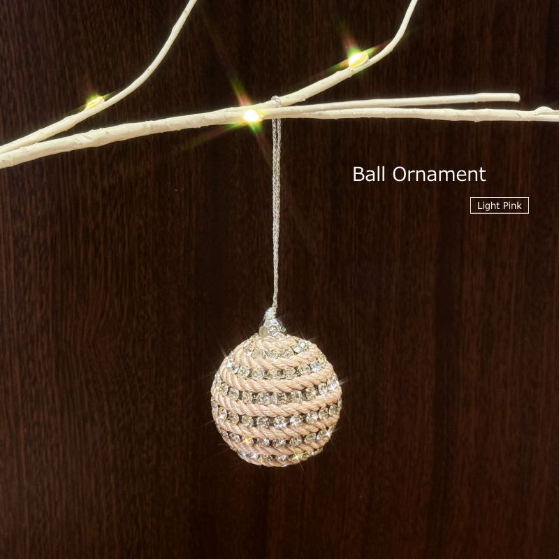 クリスマスボールオーナメント　インドミニボール ライト ピンク