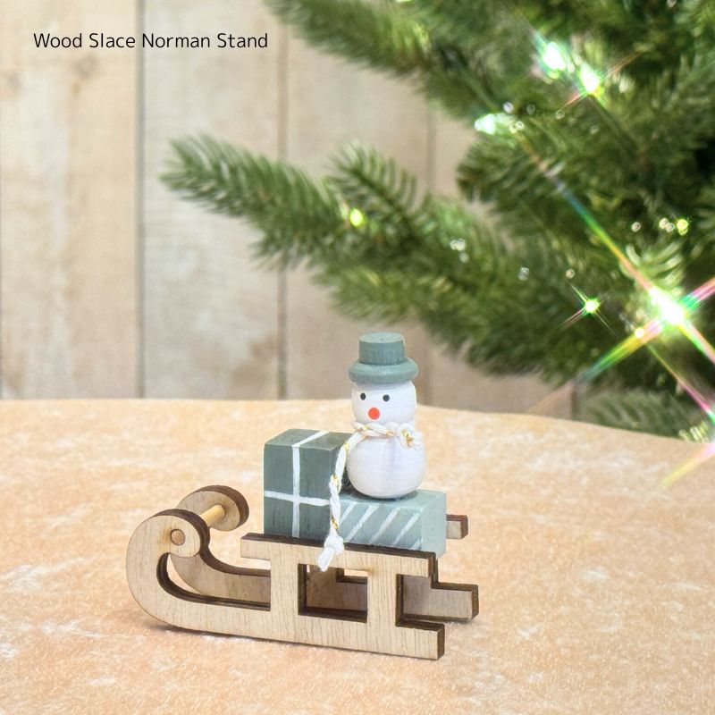 【木製クリスマス置物】北欧風ソリと雪だるま インテリア雑貨｜ナチュラルで温もり感じる冬のデコレー..