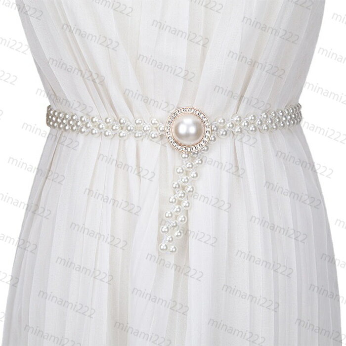 z99#ベルト レディース ゴム 当日発送 おしゃれ パールベルト 結婚式 ゴムベルト 韓国 シンプル 細ベル..