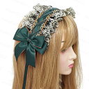 ヘッドドレス 2type 7color ロリータ 日本国内当日発送 レース 髪飾り リボン カチューシャ ヘアアクセサリー コスプレ お嬢さま ロリータファッシ...