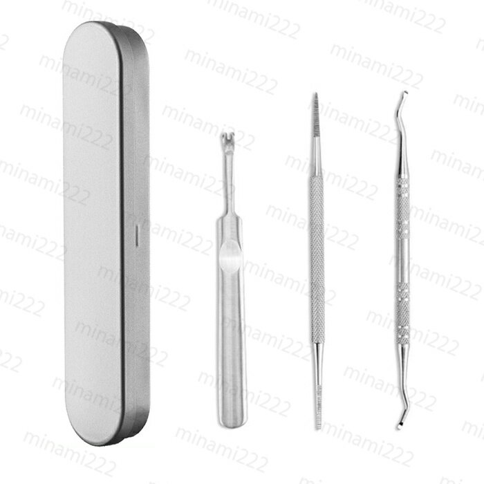 br132#爪垢取り 爪リフター 甘皮処理 日本国内当日発送 3本セット ネイルケア グッズ 甘皮 プッシャー 手足 ステンレス ネイルシール マニキュア 爪に...