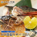 送料無料 無塩 トロ骨取りさば 半身10枚 約1600g ノルウェー産 サバ 鯖 魚